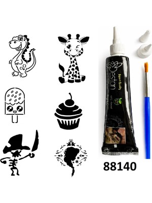 Airbrush Tattoo Çocuksu Modeller Hint Kınasıyla Geçici Dövme Yapma Seti