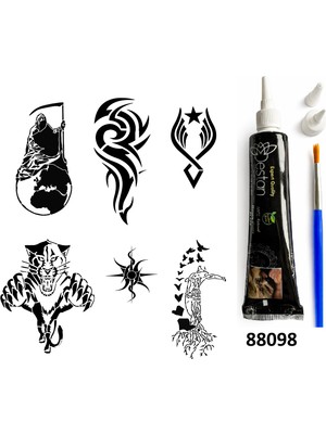 Airbrush Tattoo Tribal Felsefik Hint Kınasıyla Geçici Dövme Yapma Kiti