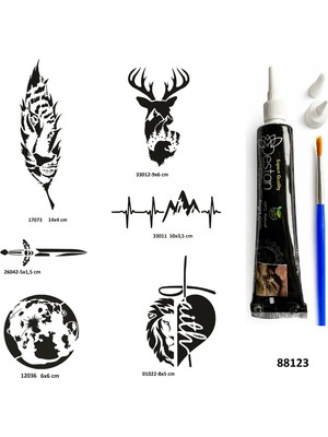Airbrush Tattoo Doğa Serisi Hint Kınasıyla Geçici Dövme Yapma Seti