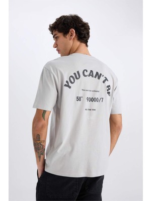 Defacto %100 Pamuk Boxy Fit Sırt Baskılı Tişört