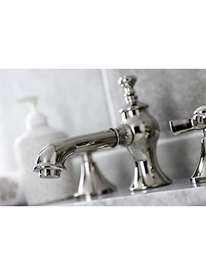 Mabeyn KC7066ZX Millennium 8" Geniş Lavabo Musluğu, Pirinç Açılır Kaplama, Cilalı Nikel, 5-5/8" Musluk Erişimi