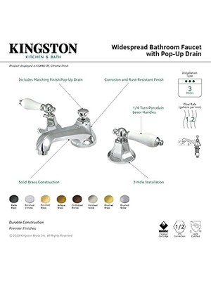 Mabeyn KS4467PL 20,32 cm Yaygın Banyo Bataryası, Fırçalanmış Pirinç