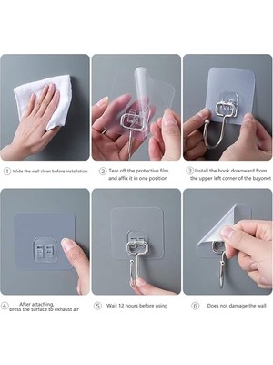 Mabeyn Banyo Için Krom Güçlü Yapışkan Kancalar Yapışkanlı Askılar Mutfak Ev Ofis Için Duvar Askıları (2 Adet Gönderilmektedir)