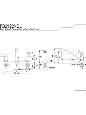 Mabeyn FB2122NDL Nuvofusion Mutfak Bataryası, 2 Kollu, 20 Cm, Yan Püskürtücülü, Parlak Krom