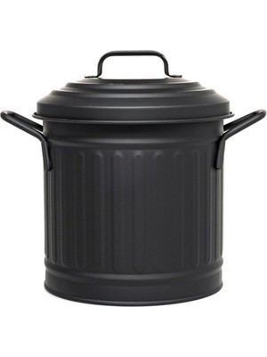 PremiumPort Galvaniz 4l Tezgah Üstü Çöp Kovası Siyah 22CM, Şık ve Kullanışlı Tasarım
