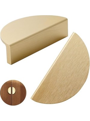 Mabeyn Mutfak Dolap Kulpları, 2 Adet Fırçalanmış Altın Yarım Daire Dolap Kolu, Modern Mutfak Dolap Kolları, Vintage Çekmece Aksesuarları, Mutfak Dolap Kolları ve Komodin Çekmece Kolları