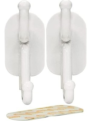 Mabeyn 61321 2pc Removable Adhesive Hooks,