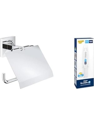 Mabeyn Start Cube Kapaklı Tuvalet Kağıtlığı + Quickglue A1 Yapıştırıcı Seti