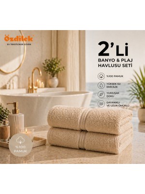 Özdilek Belda Plaj Havlusu 70X140 cm %100 Pamuk – Büyük Boy Yumuşak Havlu | Yüksek Emici & Hızlı Kuruyan Deniz, Plaj, Havuz Havlusu