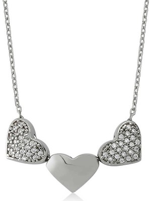 Elwes Gümüş 3 Kalpli Kolye