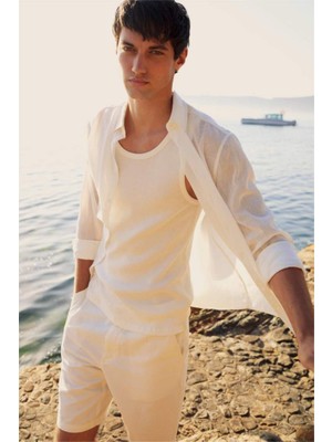 Defacto %100 Pamuk Slim Fit Ribana Atlet