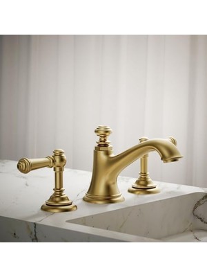 Mabeyn 98068-4-2MB Lavabo Bataryası, Canlı Fırçalanmış Modern Pirinç