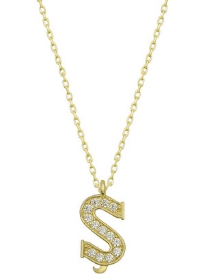 Elwes 925 Ayar Gümüş Ş Harfi Kadın Gümüş Kolye