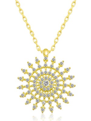 Elwes 925 Ayar Gümüş Güneş Kadın Gümüş Kolye