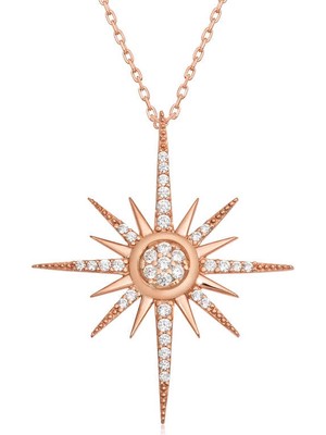 Elwes 925 Ayar Gümüş Kutup Yıldızı Kadın Gümüş Kolye