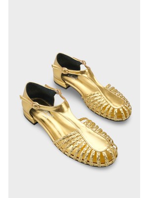 Capone Outfitters Arleen Örgü Kısa Topuklu Kadın Babet