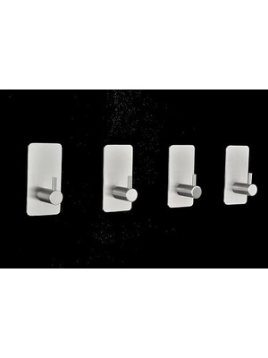 Mabeyn Deltahome Paslanmaz Çelik 4 Adet Banyo Askısı Bornoz Askısı Kendinden Yapışkanlı Havluluk Inox Anında Kolay Montaj