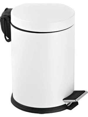 Mabeyn Premium Serisi 12 Litre Hacimli Paslanmaz Banyo-Mutfak Pedallı Çöp Kovası Beyaz, 12L