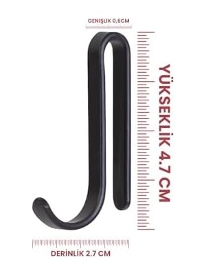 Mabeyn Siyah 2'li Kanca Askı