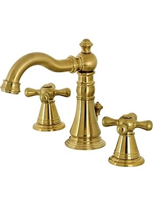 Mabeyn FSC1973AAX Amerikan Klasik 20,32 cm Perakende Açılır Yaygın Banyo Bataryası, Fırçalanmış Pirinç