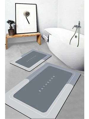 Elwes Sihirli Su Emici Banyo Paspası Kaymaz Tabanlı Kare 3,5 mm 40X60