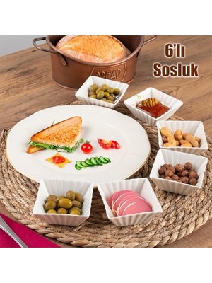 Mabeyn Porsima Bone 15690 6lı Sunumluk Kase Mini Çerezlik Şekerlik Reçellik Sosluk Çerezlik Kase Seti