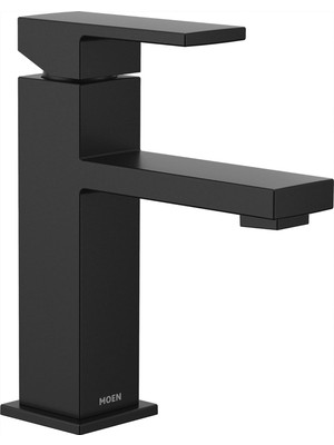 Mabeyn Revyl Mat Siyah Tek Kolu Tek Delikli Modern Banyo Lavabo Bataryası Isteğe Bağlı Deckplate ve Yaylı Drenaj Montajlı, 84771BL