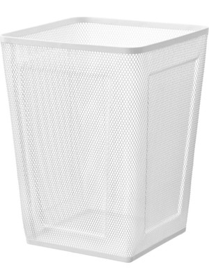 PremiumPort Çelik Fileli Çöp Kutusu 35 cm Beyaz, Pratik ve Şık Depolama Çözümü