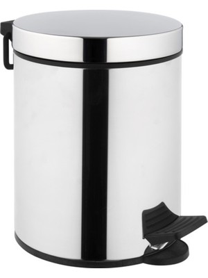 PremiumPort Şık 5 Litre Çöp Kovası, Modern Krom Kaplama, Dayanıklı ve Kullanışlı