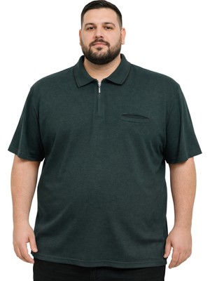 Battal Moda Battalmoda Erkek Büyük Beden Melanj Beneton Polo Yaka Kısa Kollu Cepli Tişört 3xl-4xl-5xl-6xl