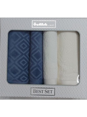 Özdilek Best Set Pastoral Krem-lacivert Hamam Seti  1512