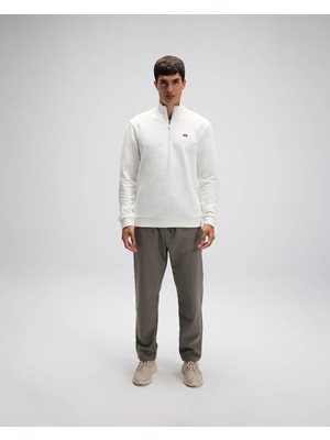 Ellesse Yarım Fermuarlı Sweat Kadın 2XL Günlük Stil Dropsuz Beyaz Renk 2025 Sonbahar-Kış Modeli