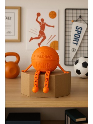 fyne Basketbol Topu Figürü | Dekoratif ve Eğlenceli Biblo Figür Hediyelik | 7cm