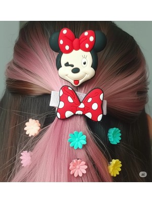 Famemus Accessory Minnie Mouse Temalı Toka Seti – Sevimli Kız Çocuk Toka Okul, Doğum Günü Partileri ve Özel Günlerde.