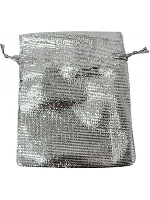 Özer Kutu Lame 25 Adet 7x9 cm Boy Takı, Altın ve Hediye Kesesi(Gümüş)