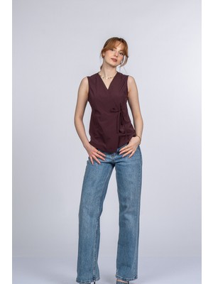 MissVina Carina Kruvaze Kapama Paraşüt Kumaş Yelek