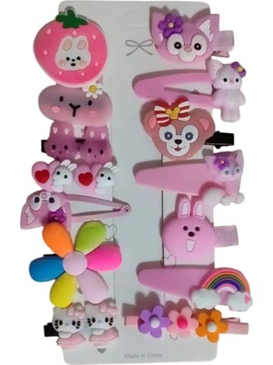 Famemus Accessory Sevimli Karakterli Çocuk Tokaları Dogum Günü Aksesuar