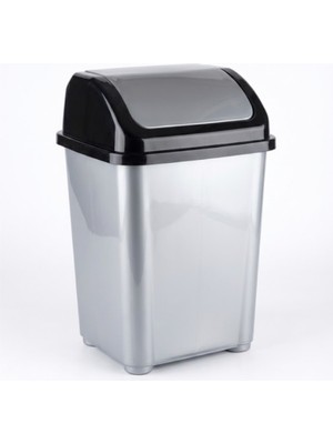 PremiumPort 10 Lt Gri Sallanır Kapaklı Çöp Kovası, Banyo, Mutfak, Ofis Için Ideal