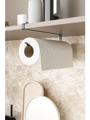 Zabata Havluluk Peçetelik Askısı Banyo Mutfak Düzenleyicisi Kağıt Rulo Havlu Askılığı Pratik Siyah Rulo