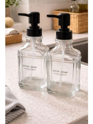 UG Home 2 Adet Cam Bulaşık Sıvı Sabun Detarjan Şişesi 250 ml 500 ml Uyumlu