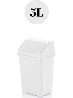 PremiumPort Büyük Kapasiteli Beyaz Çöp Kovası, Pratik ve Şık Tasarım