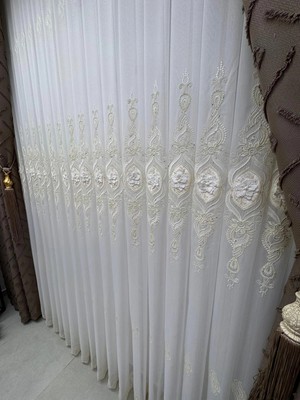 Nivemes Home Nivemeshome Cansel Gold  1/2,5 Pileli Tül Perde