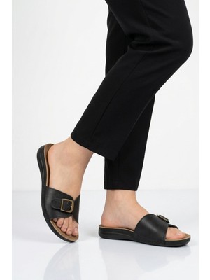 Ayakmod Siyah Hafif Anatomik Kadın Terlik 11-113