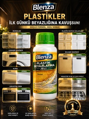 Blenza Plastik Beyazlatma Jel Sıvı -Sararmış Çamasır Makinesi,Buzdolabı ,  Beyaz Eşya , Plastik Mutfak Dolapları Temizleyici