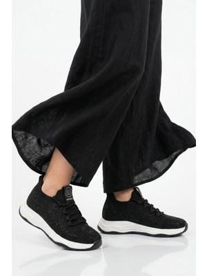 Ayakmod Siyah Anorak Hafif Esnek Bağcıklı Kadın Casual Ayakkabı 2061 G