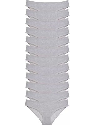 Modenya 12 Adet Süper Eko Set Likralı Kadın Slip Külot Gri