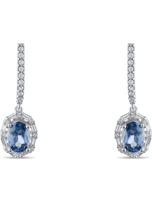 Lial Diamond 2.43 Karat Pırlanta Safir Küpe ,doğal Pırlanta, Sertifikalı Mücevher
