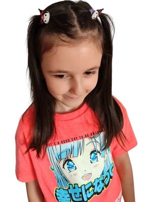 Famemus Accessory Kuromi Figürlü 4 Lü Lastik-Papatya Figürlü Karışık Renkli Çocuk Set Toka