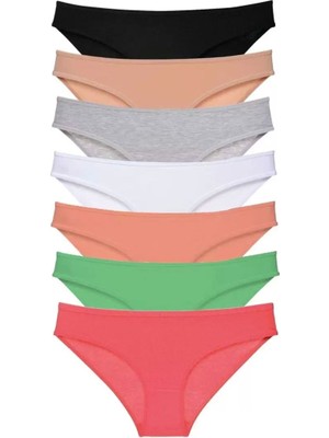 Modenya 7 Adet Süper Eko Set Likralı Kadın Slip Külot Set 7