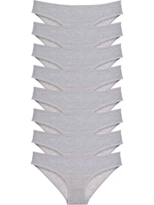 Modenya 8 Adet Süper Eko Set Likralı Kadın Slip Külot Gri